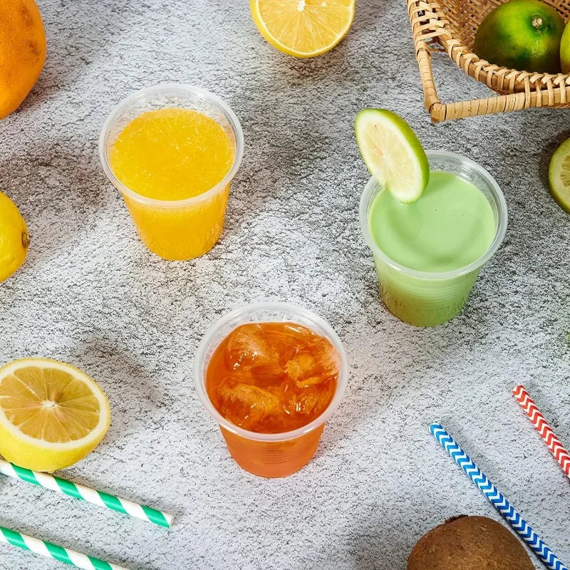 50/100pcs 5OZ Disposable Plastic Cups, Coffee Cups, Beverage Cups, Suitable for Picnics, Gatherings, Christmas, Party Supplies,