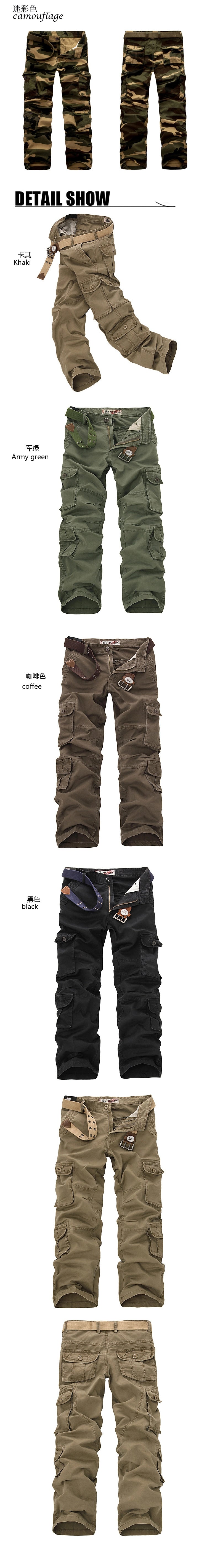 Fashion Military Cargo Pants Men Loose Baggy Tactical Trousers Oustdoor Casual Cotton Cargo Pants Men Multi Pockets Big size