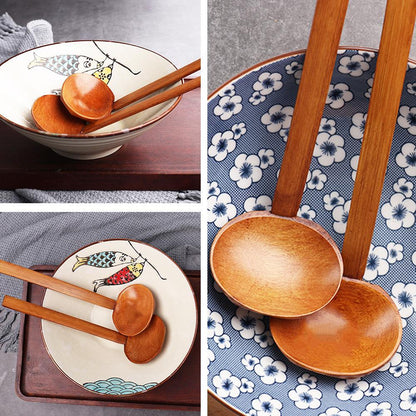 Japanese Noodles Soup Spoon Ramen Soup Spoon Tortoise Shell Spoon Wood Soup Spoon Large Hot Pot Spoon