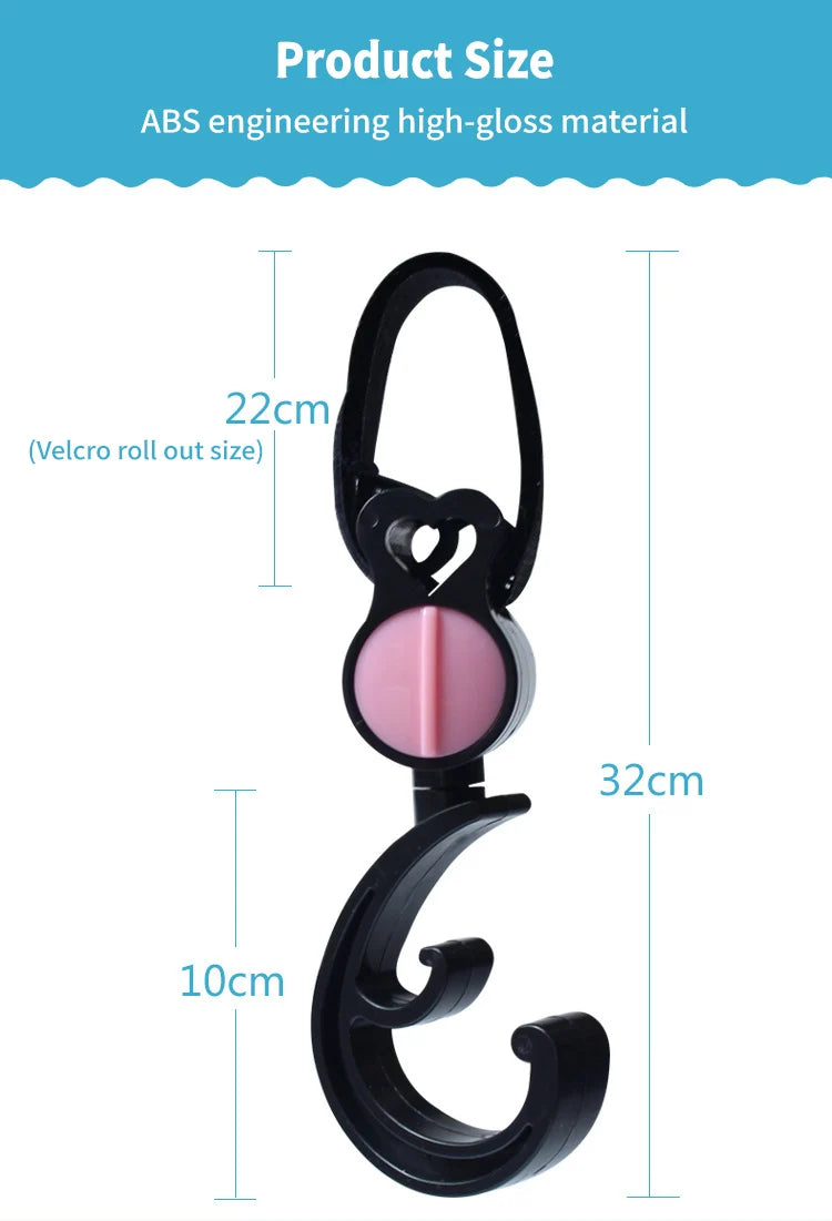 1-2pcs Baby Hanger Baby Bag Stroller Hooks Pram Rotate 360 Degree Baby Car Accessories Stroller Organizer Stroller Accessories