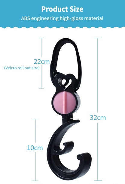 1-2pcs Baby Hanger Baby Bag Stroller Hooks Pram Rotate 360 Degree Baby Car Accessories Stroller Organizer Stroller Accessories