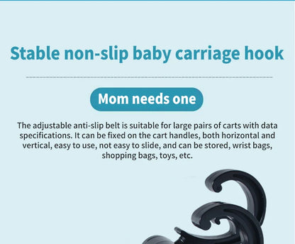 1-2pcs Baby Hanger Baby Bag Stroller Hooks Pram Rotate 360 Degree Baby Car Accessories Stroller Organizer Stroller Accessories