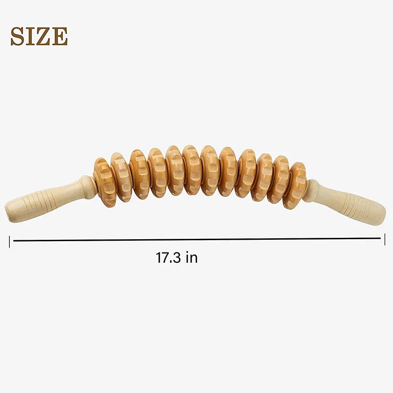 Wood Therapy Roller Massage Tool Handheld Cellulite Trigger Point Stick Lymphatic Drainage Anti Cellulite Muscle Release Roller