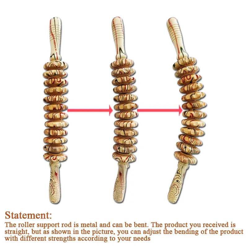 Wood Therapy Roller Massage Tool Handheld Cellulite Trigger Point Stick Lymphatic Drainage Anti Cellulite Muscle Release Roller