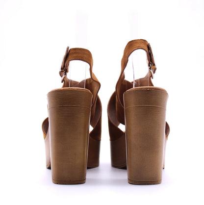 Soraia Shoes, Platform and Heel Imitation Wood Cross-body Sandal, Summer Sandal, Women's Sandals