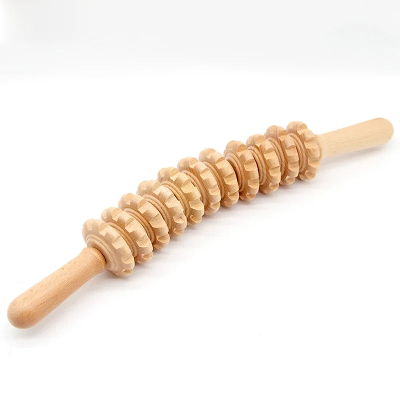 Massage Roller Wood Therapy Tool Handheld Cellulite Trigger Point Stick Lymphatic Drainage Anti Cellulite Muscle Release Roller
