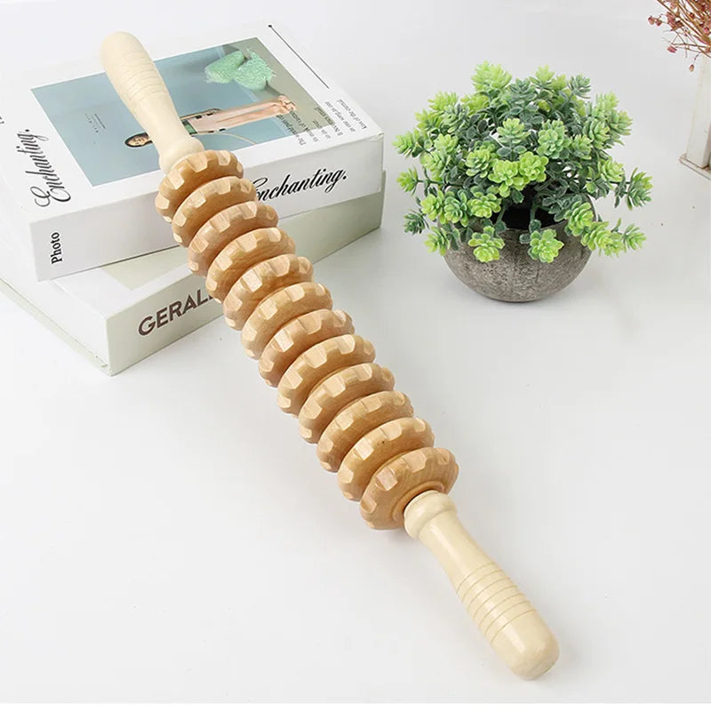 Wood Therapy Roller Massage Tool Handheld Cellulite Trigger Point Stick Lymphatic Drainage Anti Cellulite Muscle Release Roller