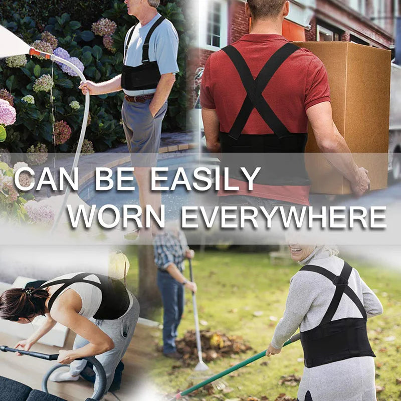 Heavy-Duty Lumbar Support Belt – Adjustable Back Brace for Weightlifting, Fitness & Sports – Waist Stabilizer with Suspenders