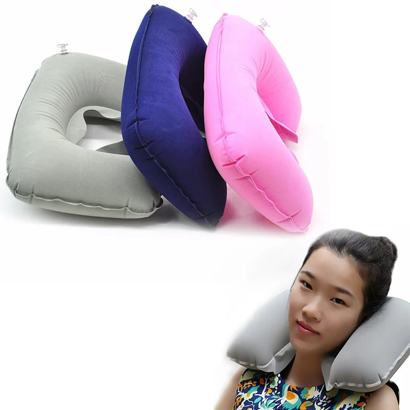 Inflatable U Shaped Travel Pillow Neck Car Head Rest Air Cushion for Travel Office Nap Head Rest Air Cushion Neck Pillow