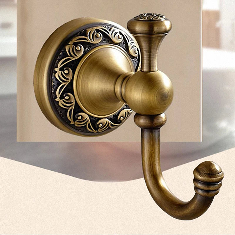 Bathroom Accessories Antique Brass Collection, Towel Ring, Paper Holder, Toilet Brush, Coat Hook, Bath Rack, Soap Dish, Faucet