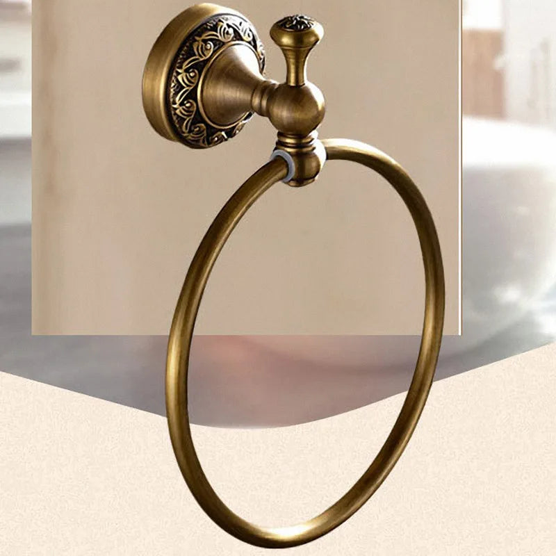 Bathroom Accessories Antique Brass Collection, Towel Ring, Paper Holder, Toilet Brush, Coat Hook, Bath Rack, Soap Dish, Faucet