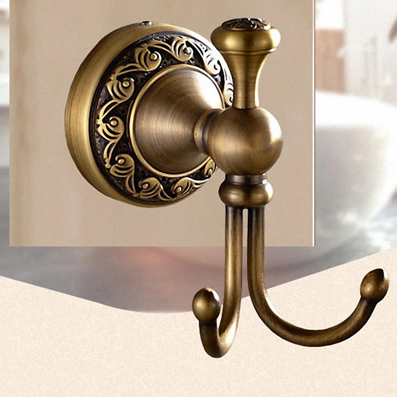 Bathroom Accessories Antique Brass Collection, Towel Ring, Paper Holder, Toilet Brush, Coat Hook, Bath Rack, Soap Dish, Faucet
