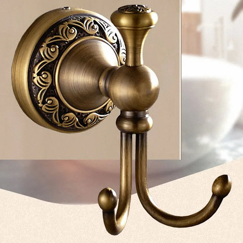 Bathroom Accessories Antique Brass Collection, Towel Ring, Paper Holder, Toilet Brush, Coat Hook, Bath Rack, Soap Dish, Faucet