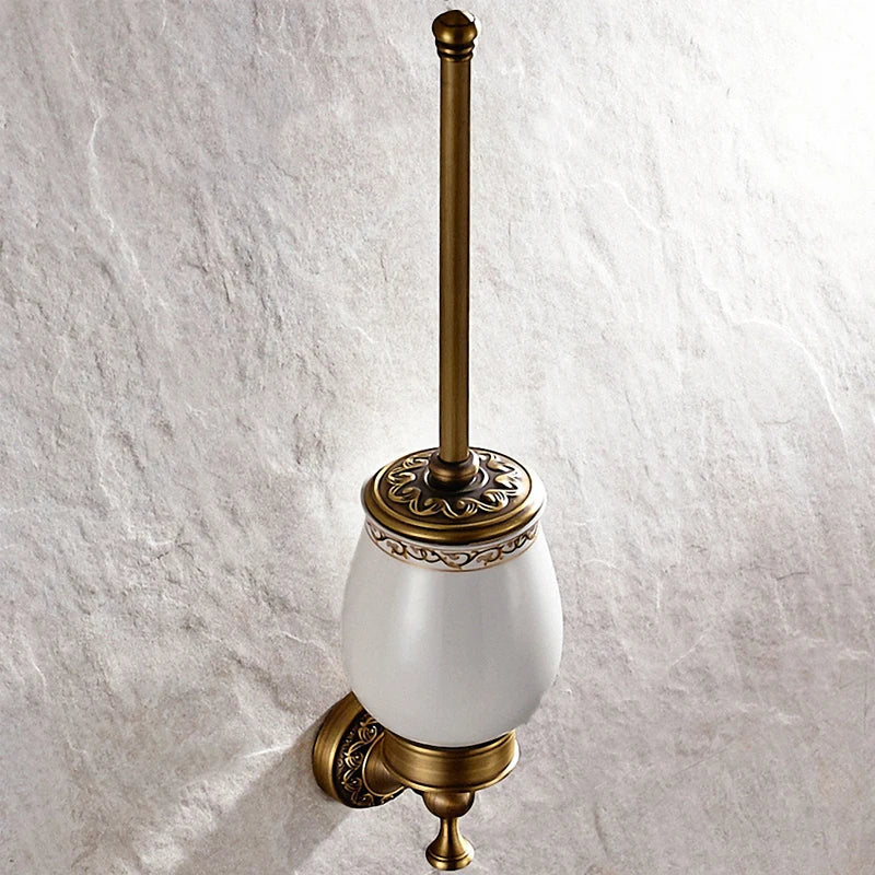 Bathroom Accessories Antique Brass Collection, Towel Ring, Paper Holder, Toilet Brush, Coat Hook, Bath Rack, Soap Dish, Faucet