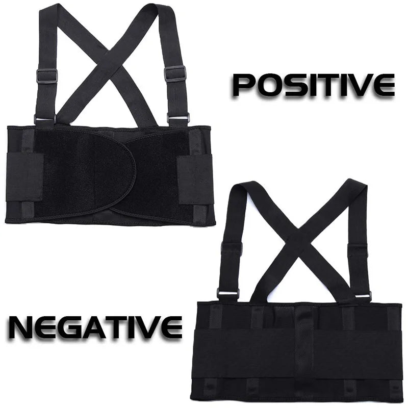 Heavy-Duty Lumbar Support Belt – Adjustable Back Brace for Weightlifting, Fitness & Sports – Waist Stabilizer with Suspenders