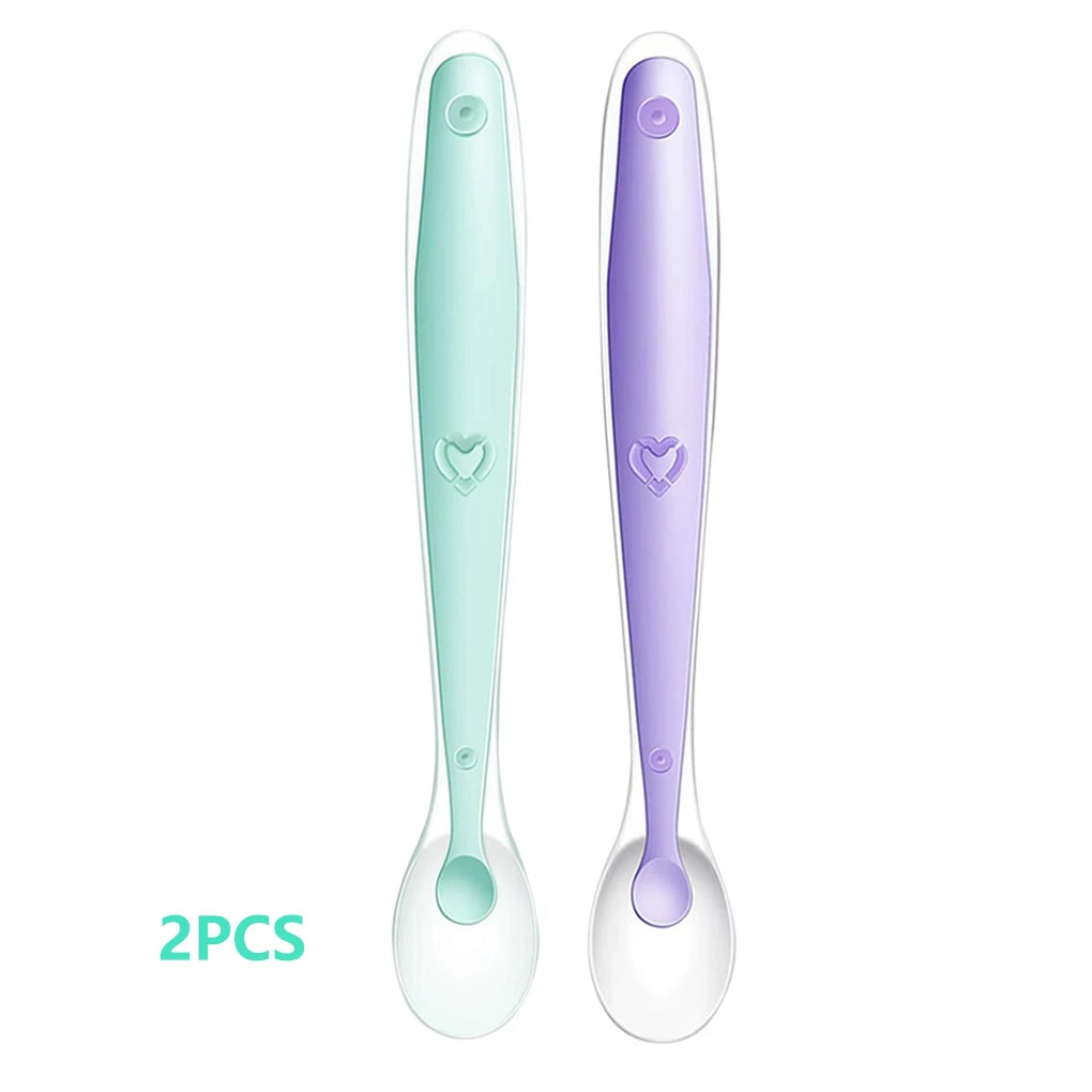 Baby Silicone Soft Spoon Training Feeding Spoons for Children kids  Infants Temperature Sensing