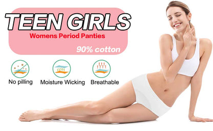 5PCS Menstrual Panties Physiological Pants Teens Breathable Leakproof Briefs Women Postpartum Underwear