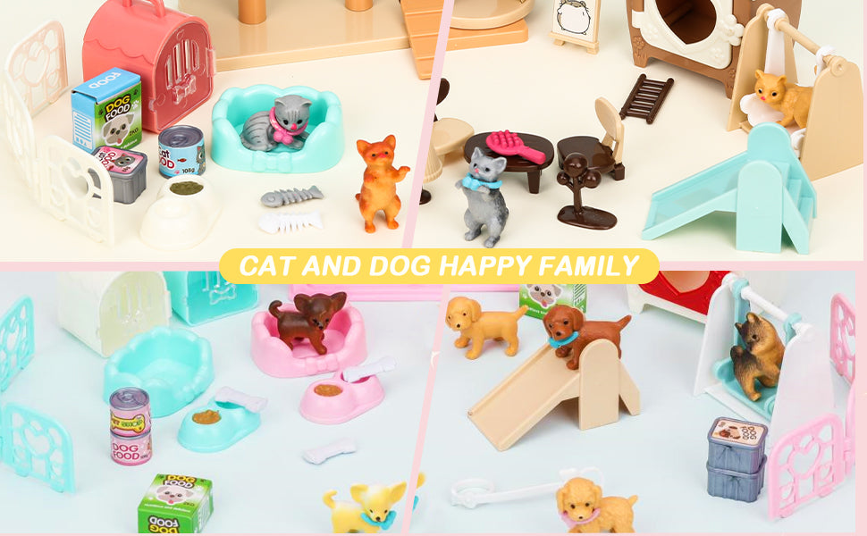 Children's Cat Toys Pretend Toys Cat Character Toy Set Children's Toys Interactive Cat Role Playing Realistic Cat Care Center