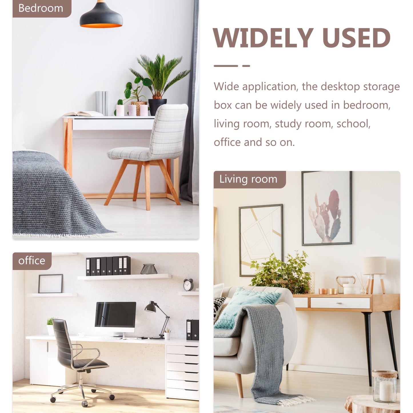 Desktop Storage Box Wood Office Stationery Organizer School Office Pen Stand Living Room Coffee Table Remote Control Organizer