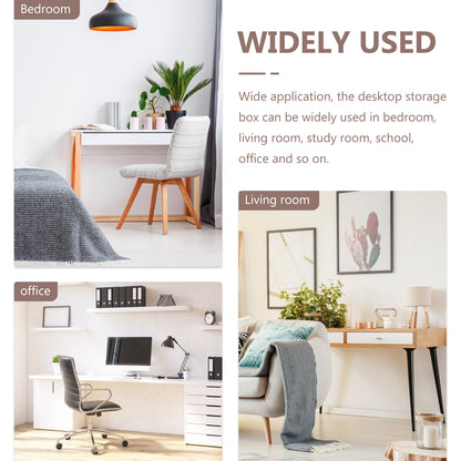 Desktop Storage Box Wood Office Stationery Organizer School Office Pen Stand Living Room Coffee Table Remote Control Organizer