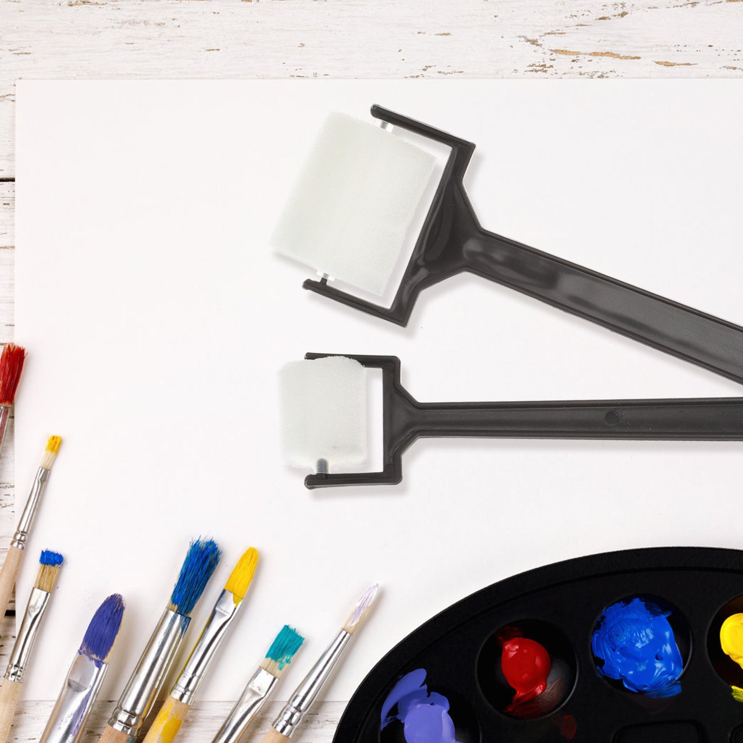 Foam Brushes 15Pcs Foam Paint Brushes Drawing Sponges Roller Kit Sponges Rolling Brush Rollers Foam Sponges Brush Painting