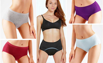 5PCS Menstrual Panties Physiological Pants Teens Breathable Leakproof Briefs Women Postpartum Underwear