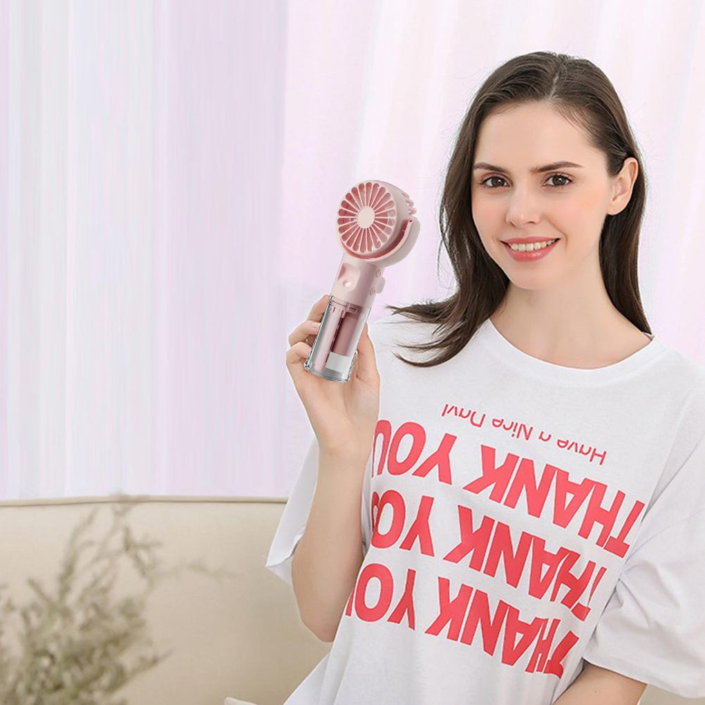 Mini Portable Handheld Fan With Spray Mister Humidifier USB Rechargeable Handheld Fan Adjustable Silent Water Spray Mist Fan