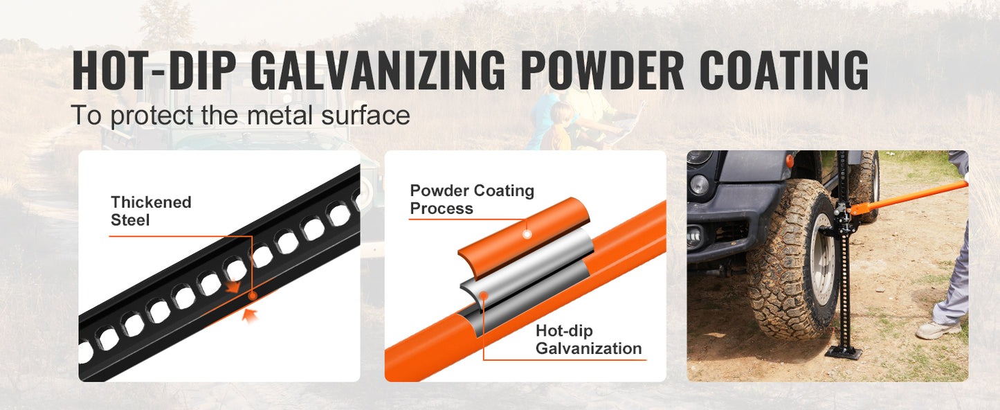 VEVOR High Lift Farm Jack 48"/60" Utility Farm Jack 7000 lbs Capacity  Road Utility Jack Heavy-Duty Farm Jack for Tractor Truck