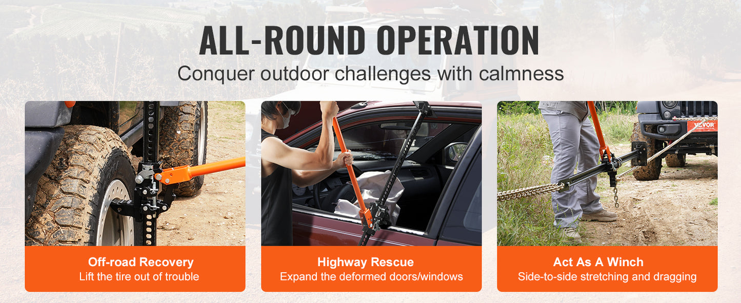 VEVOR High Lift Farm Jack 48"/60" Utility Farm Jack 7000 lbs Capacity  Road Utility Jack Heavy-Duty Farm Jack for Tractor Truck