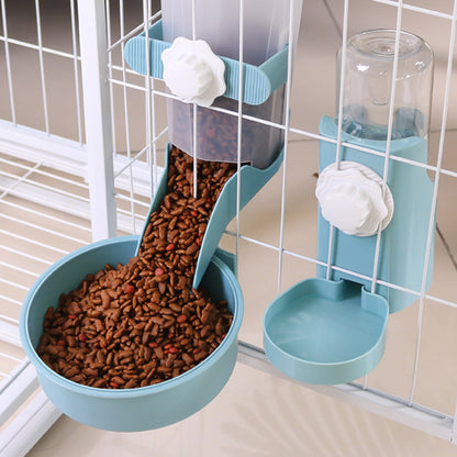 Pet Water Bottle Automatic Food Container Dispenser Bowl Cats Dogs Drinking Fountain Cage Hanging Feeder For Puppy Cats Rabbit