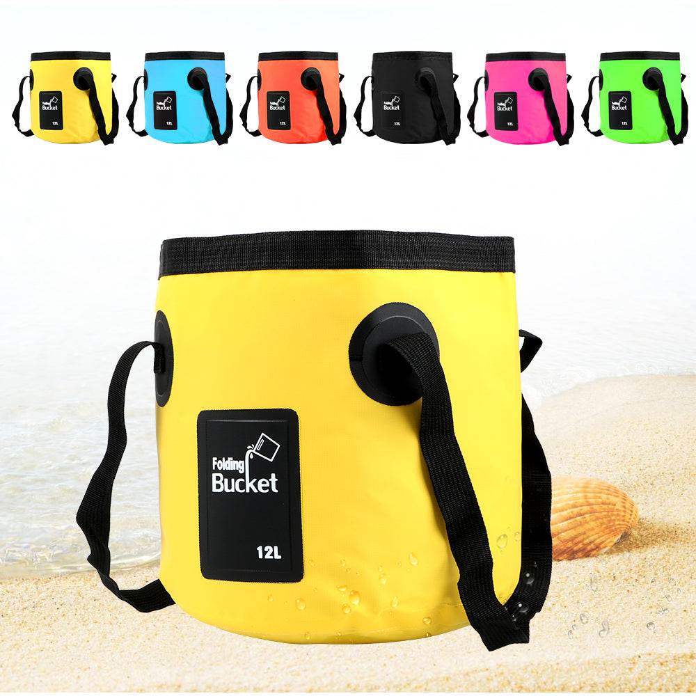 12L Folding Bucket Bowl Sink Washing Bag Car Wash Bucket Portable Outdoor Travel Foldable Water Bucket