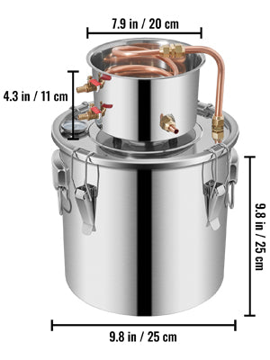 SucceBuy 3 5 8 Gal Alcohol Distiller Machine Moonshine Apparatus Beer Brewing Equipment Wine Dispenser Kit for Home Appliance