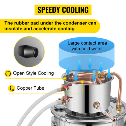 SucceBuy 3 5 8 Gal Alcohol Distiller Machine Moonshine Apparatus Beer Brewing Equipment Wine Dispenser Kit for Home Appliance