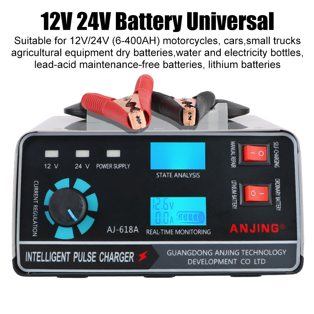 Digital LCD Display Automatic Battery-chargers For Car Truck Boat Motorcycle Five-Stage Power Puls Repair Chargers