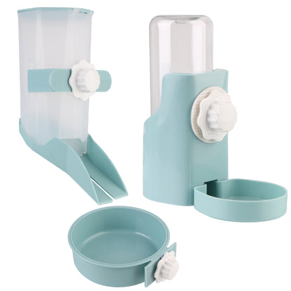 Pet Water Bottle Automatic Food Container Dispenser Bowl Cats Dogs Drinking Fountain Cage Hanging Feeder For Puppy Cats Rabbit