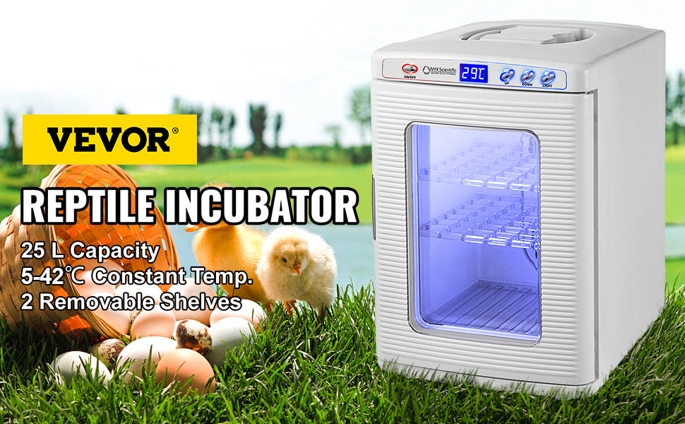 SucceBuy 25L Reptile Incubator Scientific Lab Automatic Incubator Egg Breeding Hatchery Work for Thermostats Snakes and Turtles