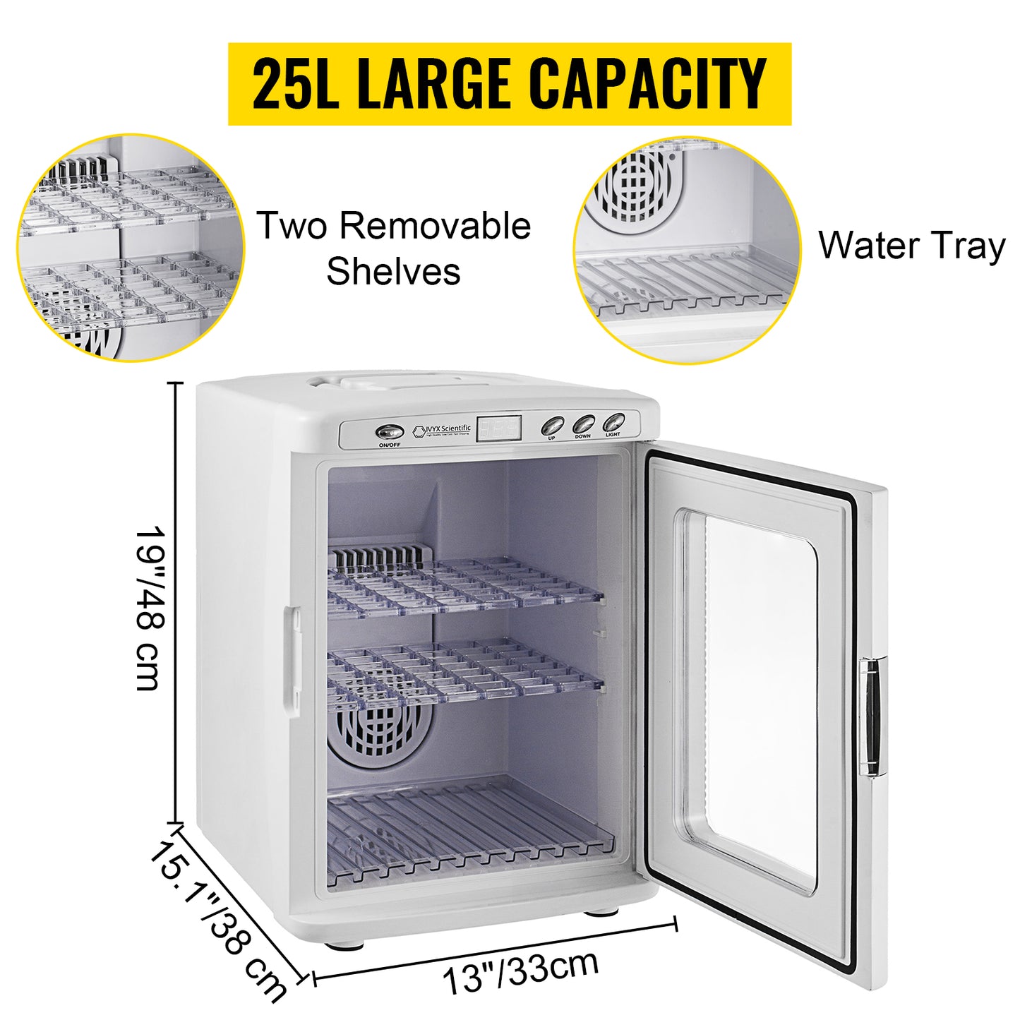 SucceBuy 25L Reptile Incubator Scientific Lab Automatic Incubator Egg Breeding Hatchery Work for Thermostats Snakes and Turtles
