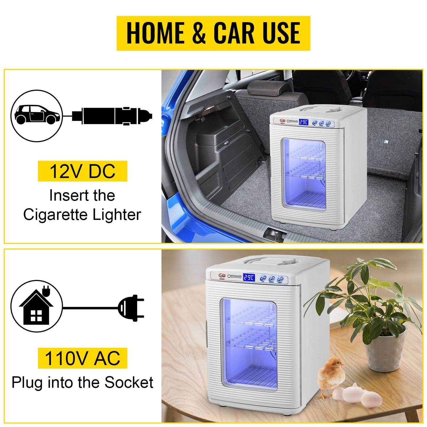 SucceBuy 25L Reptile Incubator Scientific Lab Automatic Incubator Egg Breeding Hatchery Work for Thermostats Snakes and Turtles